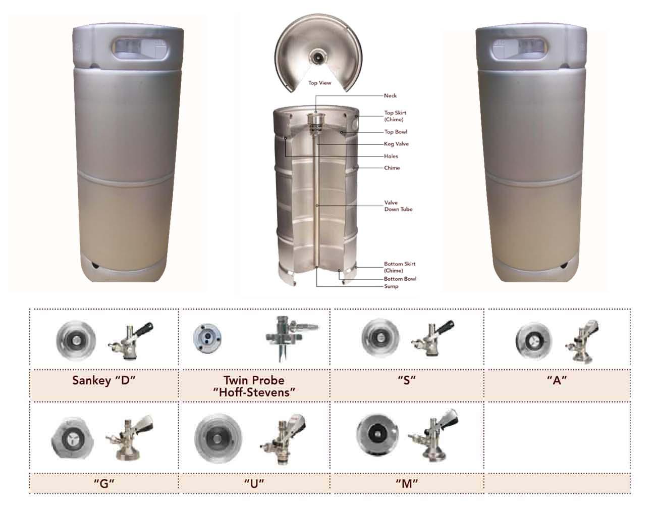 US 1/6bbl Stainless Steel Beer Keg